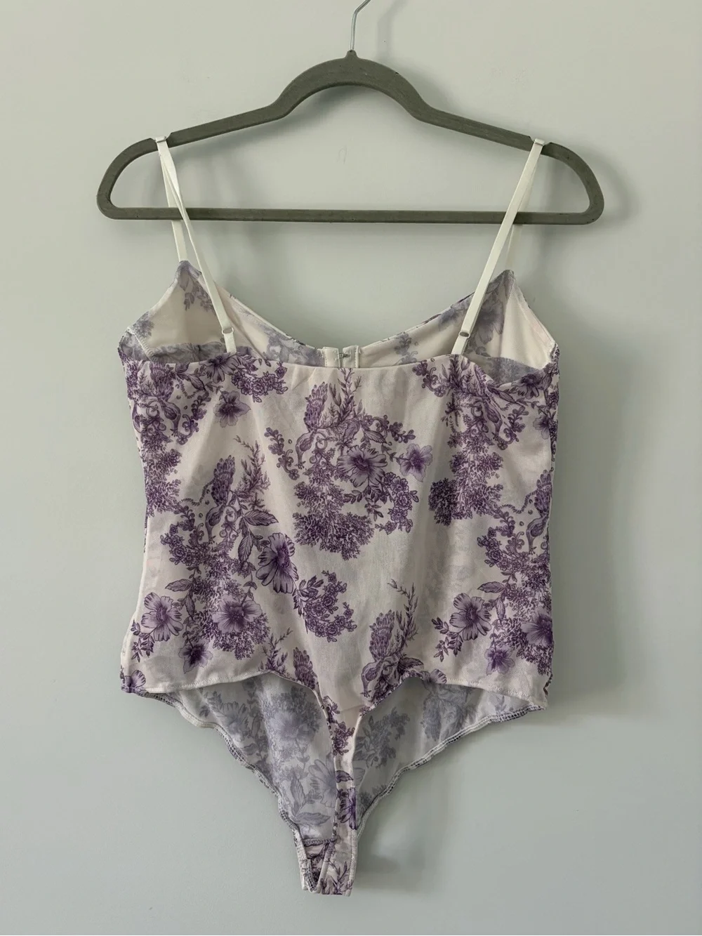 Free People Intimately Night Rhythm Sleeveless Corset Bodysuit Purple Ivory XL